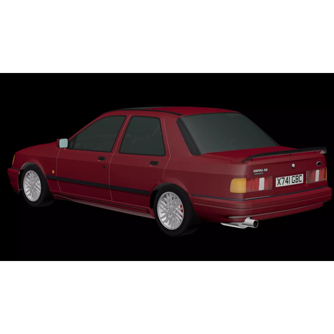 Sierra Sapphire RS Cosworth 3D Model – High Poly Game Asset, FBX & OBJ - View 11