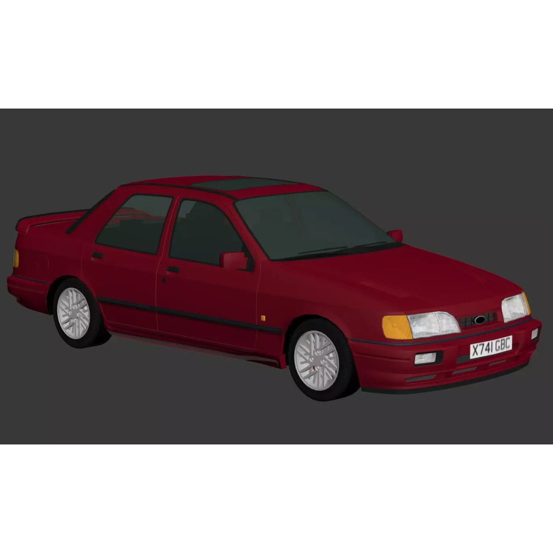 Sierra Sapphire RS Cosworth 3D Model – High Poly Game Asset, FBX & OBJ - View 16