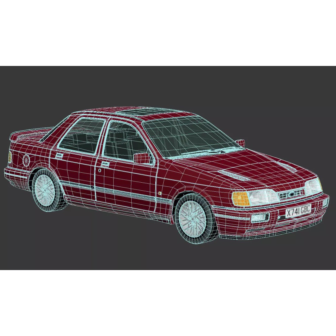 Sierra Sapphire RS Cosworth 3D Model – High Poly Game Asset, FBX & OBJ - View 17