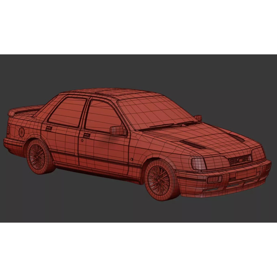 Sierra Sapphire RS Cosworth 3D Model – High Poly Game Asset, FBX & OBJ - View 18