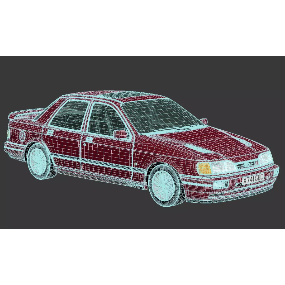 Sierra Sapphire RS Cosworth 3D Model – High Poly Game Asset, FBX & OBJ - View 20