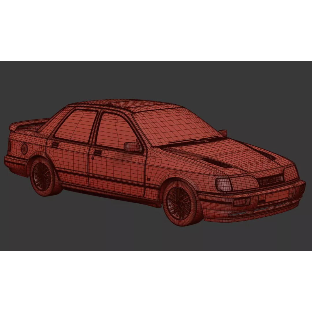 Sierra Sapphire RS Cosworth 3D Model – High Poly Game Asset, FBX & OBJ - View 21
