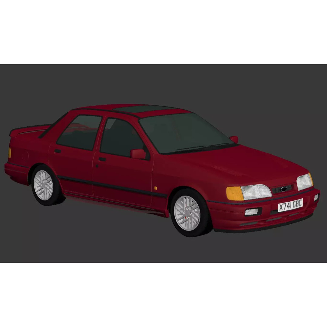 Sierra Sapphire RS Cosworth 3D Model – High Poly Game Asset, FBX & OBJ - View 22