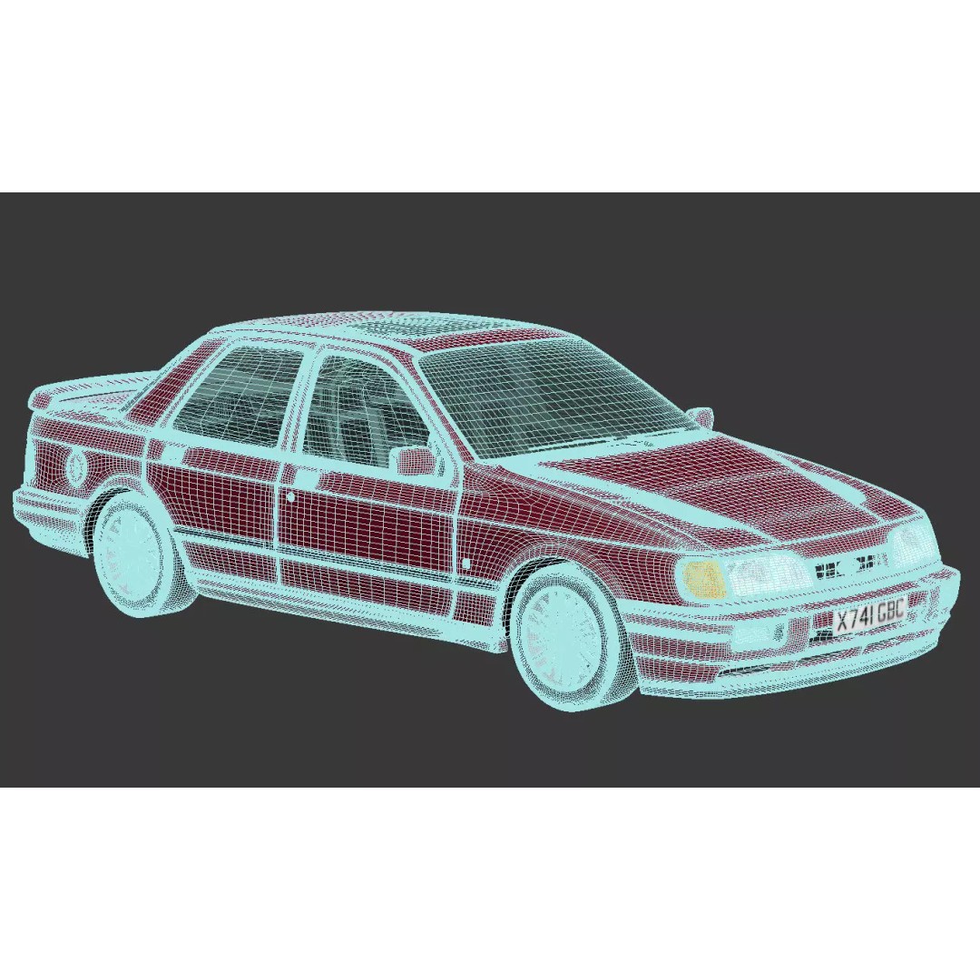 Sierra Sapphire RS Cosworth 3D Model – High Poly Game Asset, FBX & OBJ - View 23