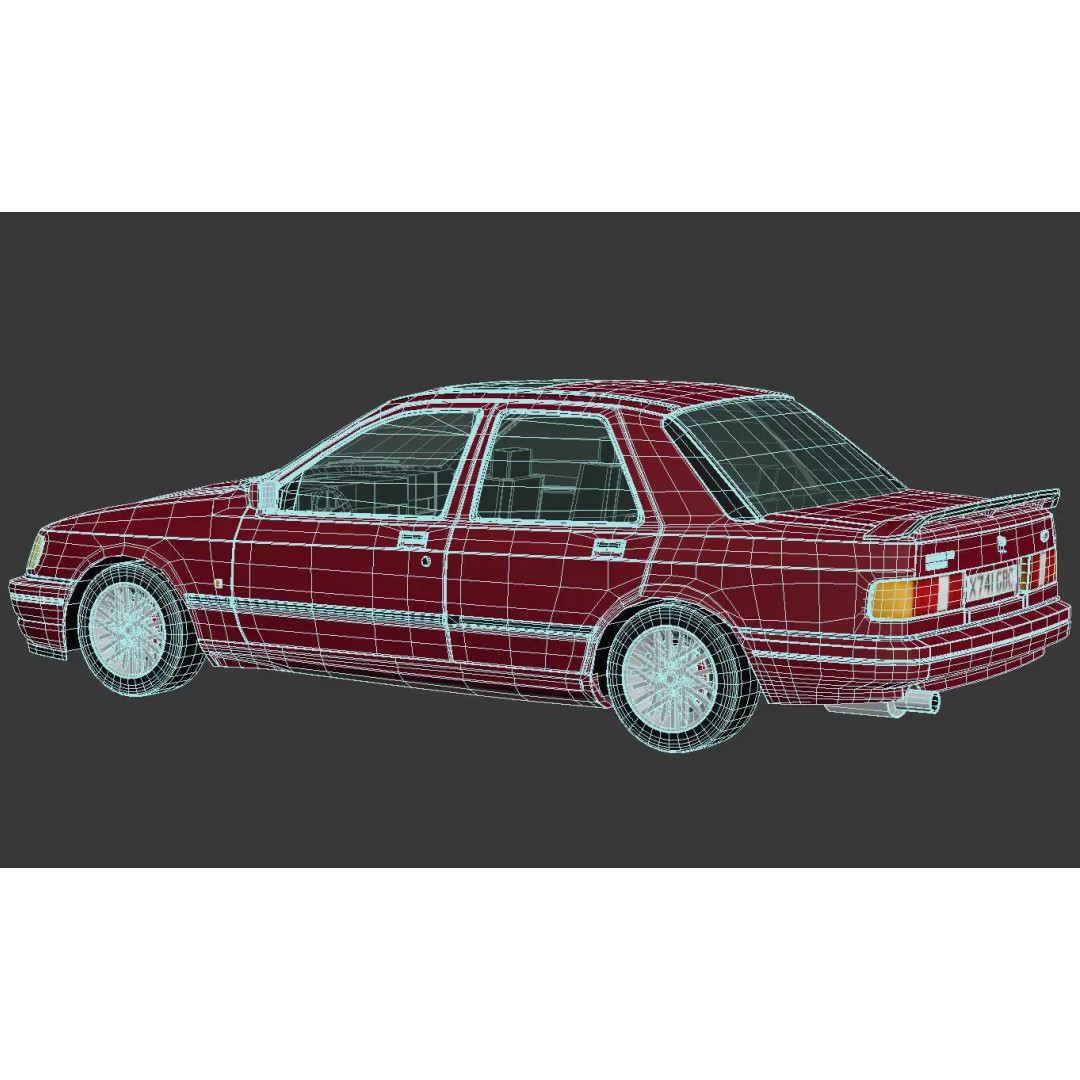 Sierra Sapphire RS Cosworth 3D Model – High Poly Game Asset, FBX & OBJ - View 26