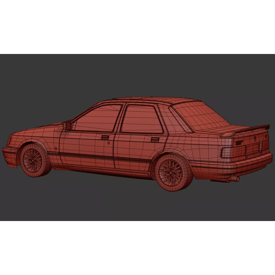 Sierra Sapphire RS Cosworth 3D Model – High Poly Game Asset, FBX & OBJ - View 27