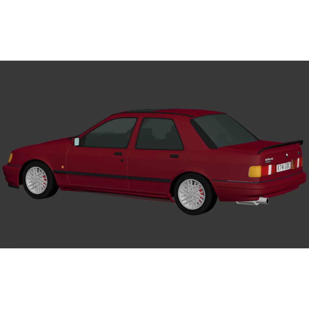 Sierra Sapphire RS Cosworth 3D Model – High Poly Game Asset, FBX & OBJ - View 28