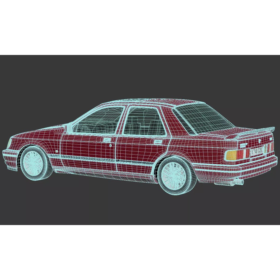 Sierra Sapphire RS Cosworth 3D Model – High Poly Game Asset, FBX & OBJ - View 29