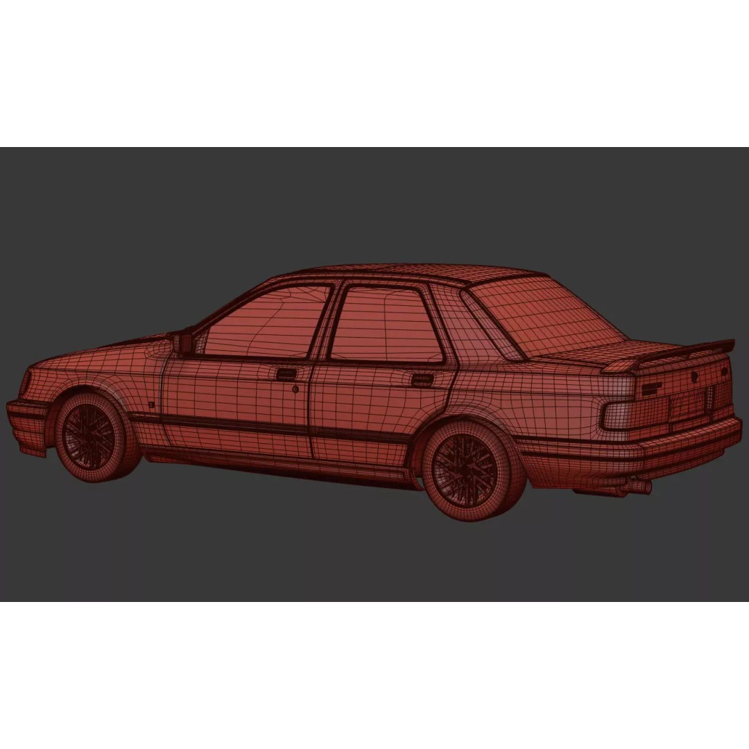 Sierra Sapphire RS Cosworth 3D Model – High Poly Game Asset, FBX & OBJ - View 30