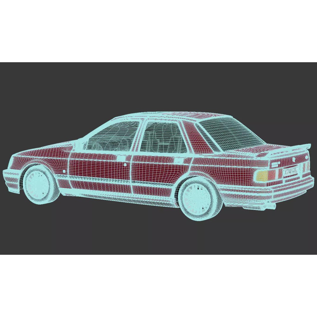 Sierra Sapphire RS Cosworth 3D Model – High Poly Game Asset, FBX & OBJ - View 32