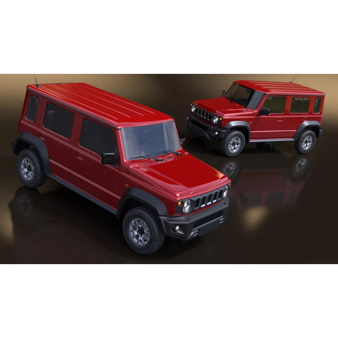 Modern All Wheel Drive Red SUV 3D Model – PBR Compact Off-Road Vehicle, FBX - View 11
