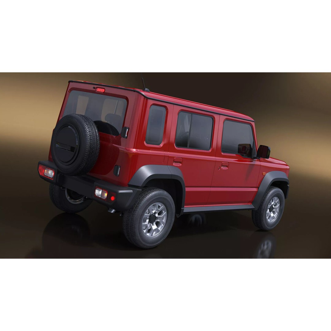 Modern All Wheel Drive Red SUV 3D Model – PBR Compact Off-Road Vehicle, FBX - View 12