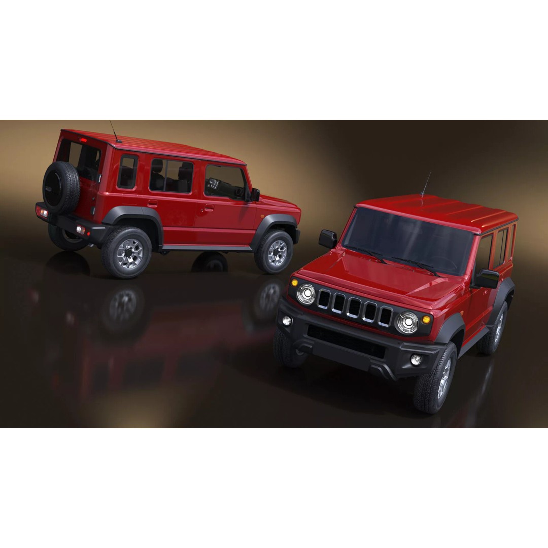 Modern All Wheel Drive Red SUV 3D Model – PBR Compact Off-Road Vehicle, FBX - View 13