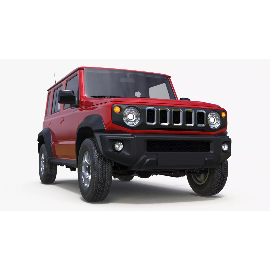 Modern All Wheel Drive Red SUV 3D Model – PBR Compact Off-Road Vehicle, FBX - View 16