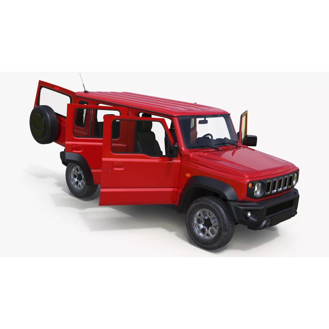 Modern All Wheel Drive Red SUV 3D Model – PBR Compact Off-Road Vehicle, FBX - View 27