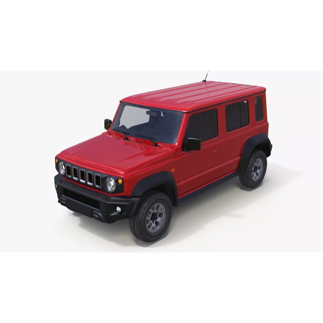 Modern All Wheel Drive Red SUV 3D Model – PBR Compact Off-Road Vehicle, FBX - View 3