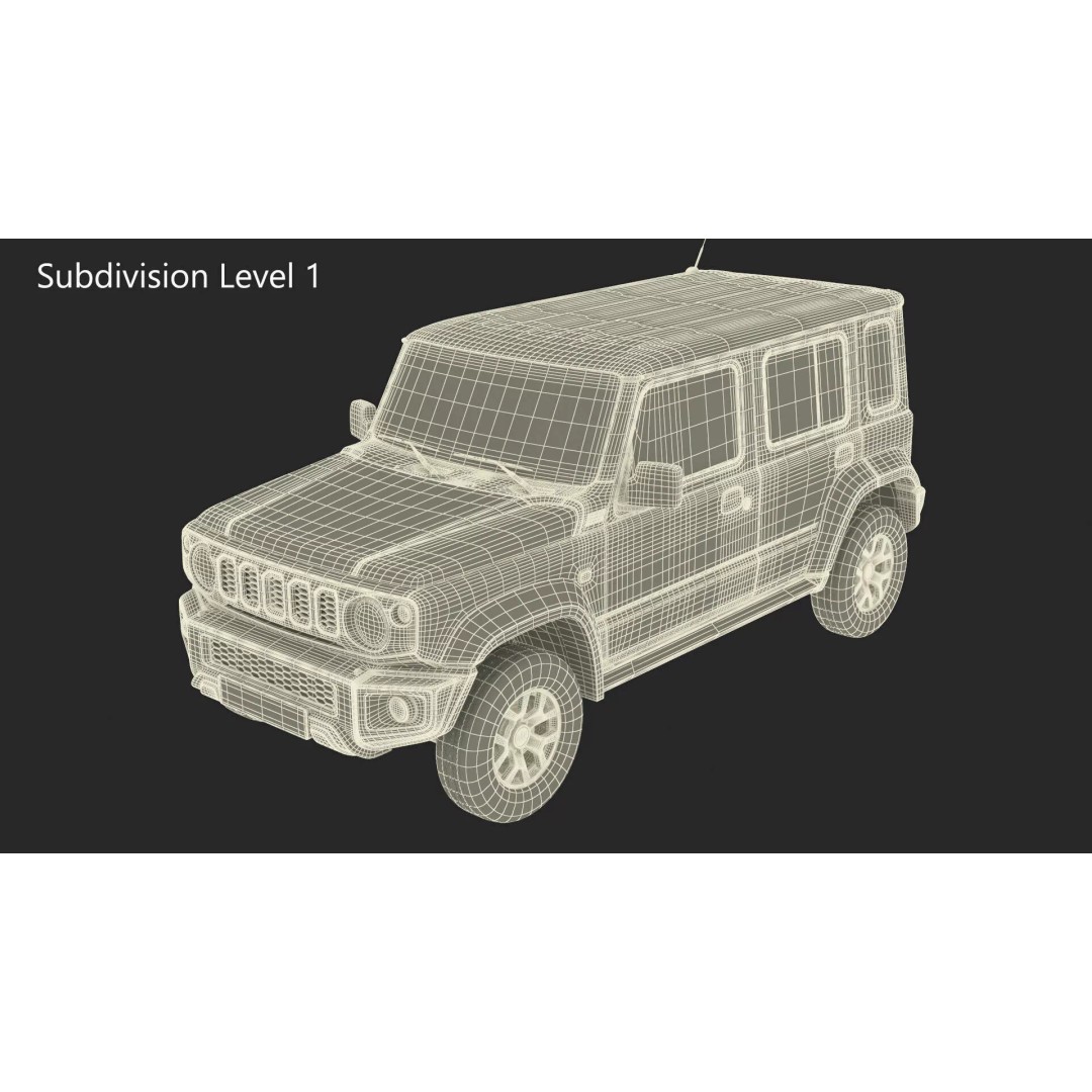 Modern All Wheel Drive Red SUV 3D Model – PBR Compact Off-Road Vehicle, FBX - View 31