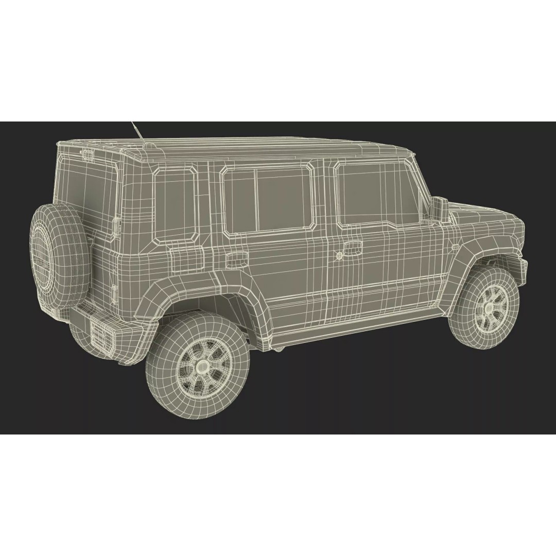 Modern All Wheel Drive Red SUV 3D Model – PBR Compact Off-Road Vehicle, FBX - View 35