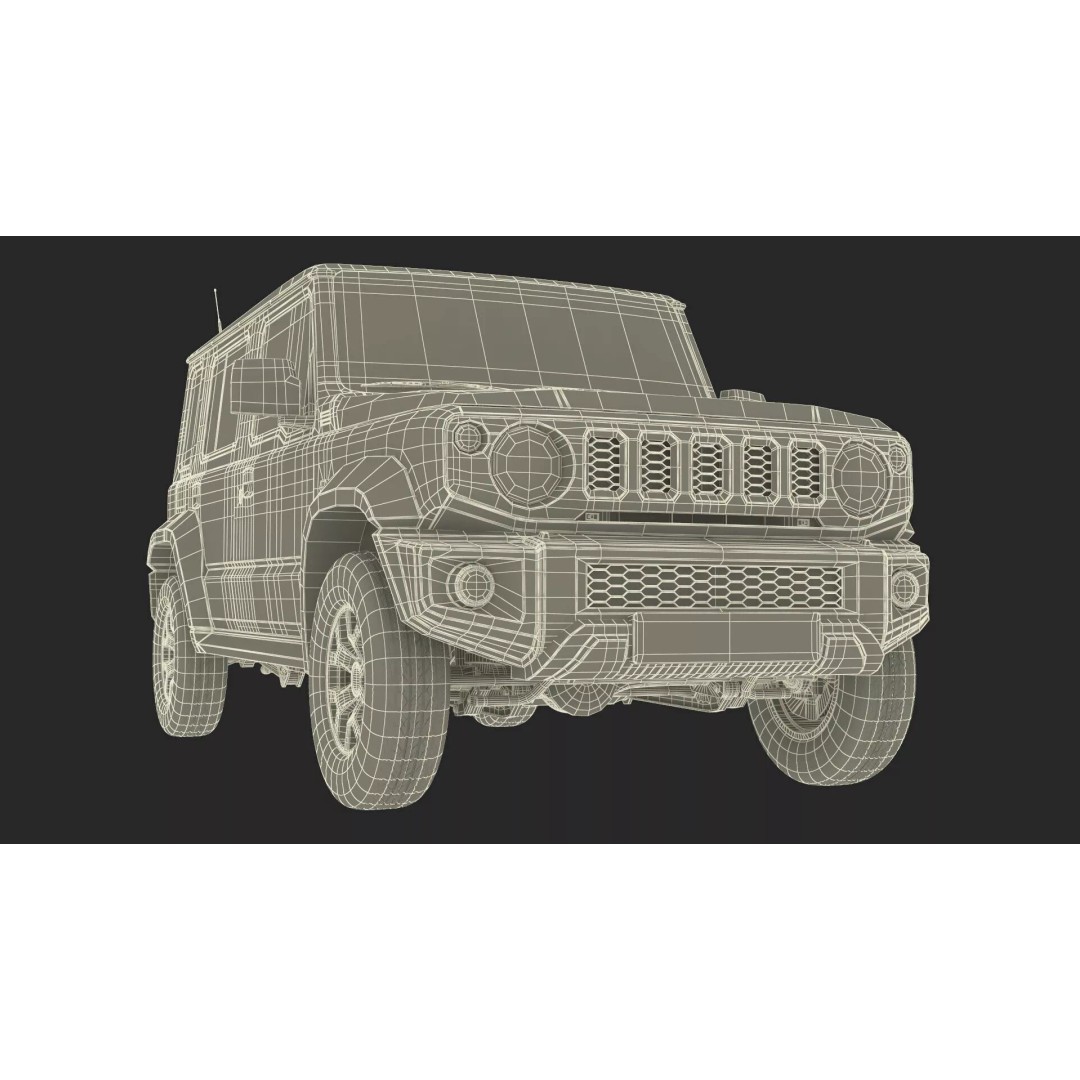 Modern All Wheel Drive Red SUV 3D Model – PBR Compact Off-Road Vehicle, FBX - View 38