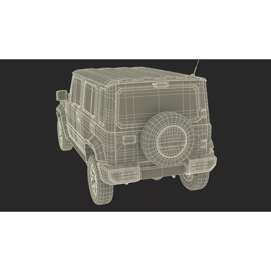 Modern All Wheel Drive Red SUV 3D Model – PBR Compact Off-Road Vehicle, FBX - View 39