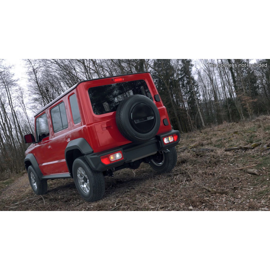 Modern All Wheel Drive Red SUV 3D Model – PBR Compact Off-Road Vehicle, FBX - View 4