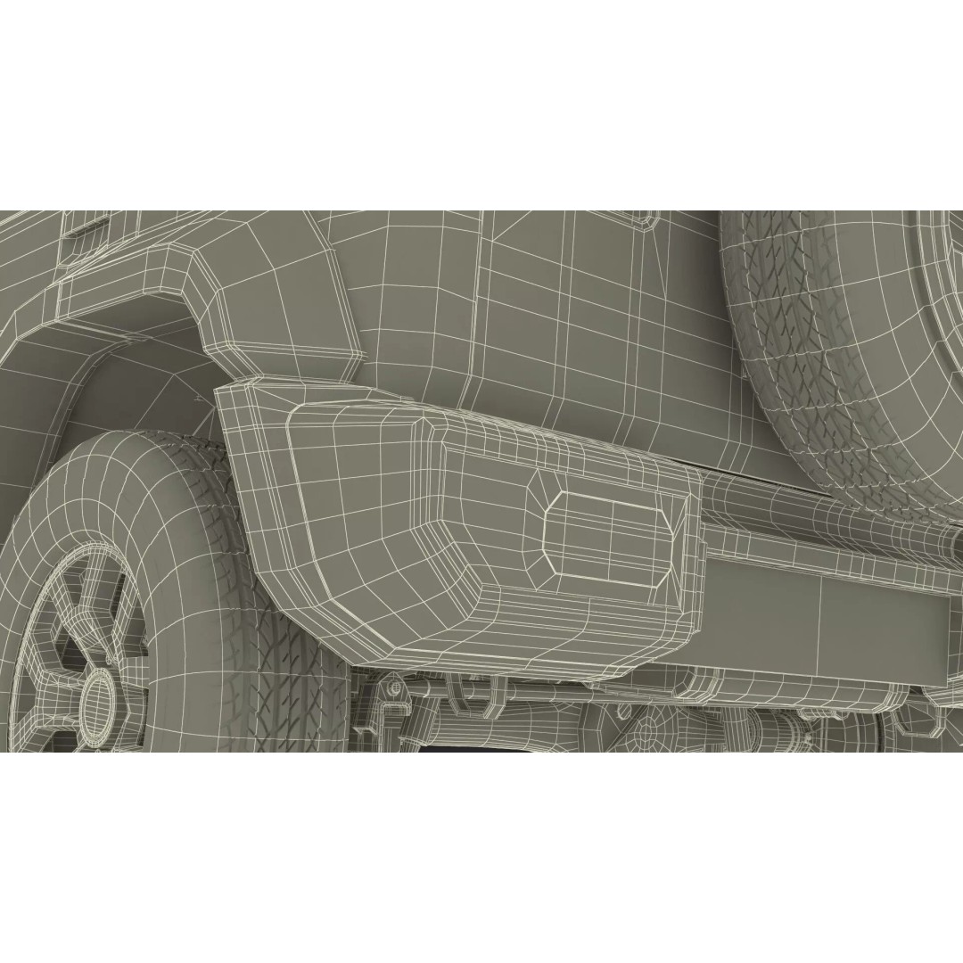 Modern All Wheel Drive Red SUV 3D Model – PBR Compact Off-Road Vehicle, FBX - View 42
