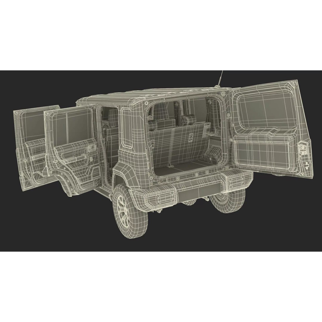 Modern All Wheel Drive Red SUV 3D Model – PBR Compact Off-Road Vehicle, FBX - View 47