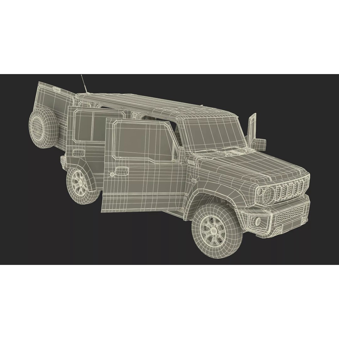 Modern All Wheel Drive Red SUV 3D Model – PBR Compact Off-Road Vehicle, FBX - View 48