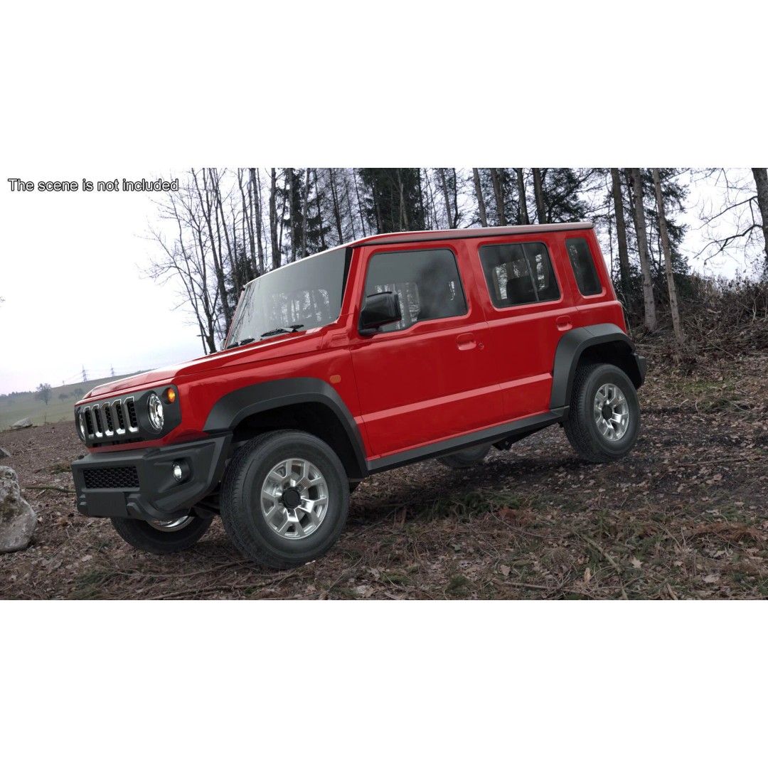 Modern All Wheel Drive Red SUV 3D Model – PBR Compact Off-Road Vehicle, FBX - View 5