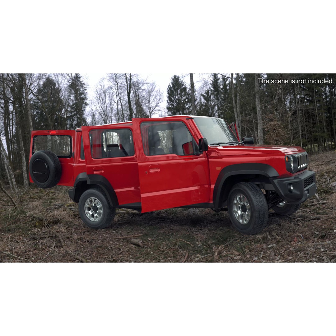 Modern All Wheel Drive Red SUV 3D Model – PBR Compact Off-Road Vehicle, FBX - View 6