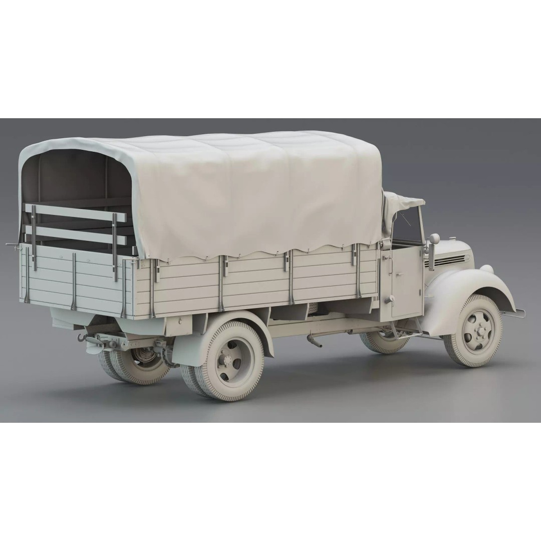 WWII German 2.5 Ton Utility Military Truck 3D Model – Game Ready, FBX - View 3