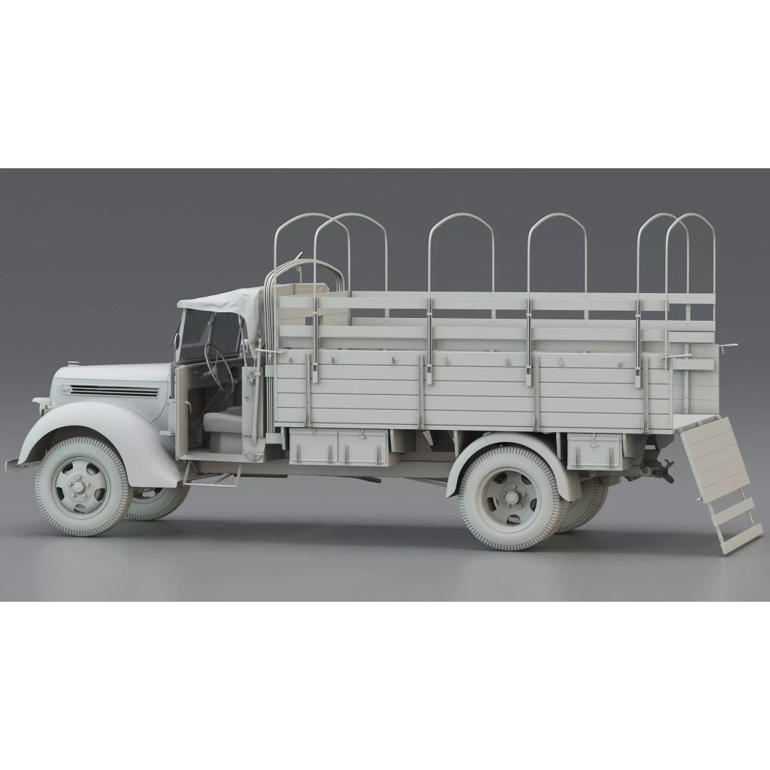 WWII German 2.5 Ton Utility Military Truck 3D Model – Game Ready, FBX - View 8