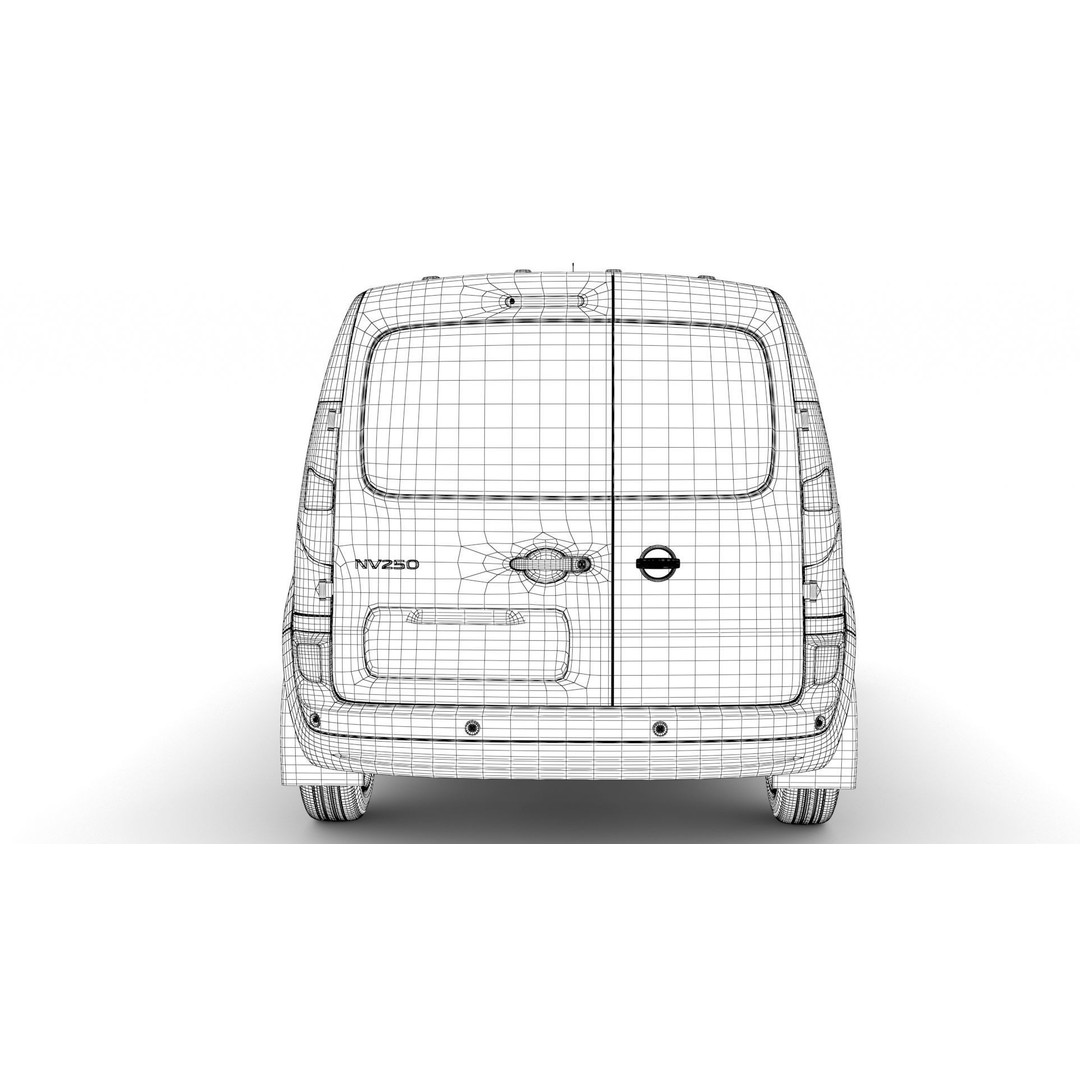 Nissan NV 250 Van L2 2020 3D Model – High Poly Vehicle for Animation, FBX, OBJ - View 19