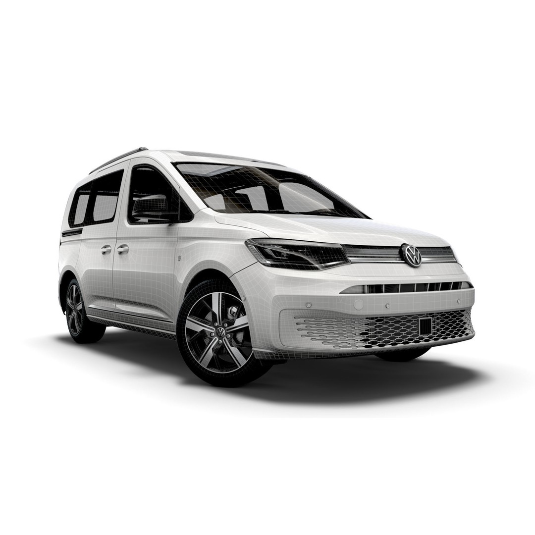 Volkswagen Caddy Life 2021 3D Model – High Poly Vehicle Asset, FBX, OBJ - View 15