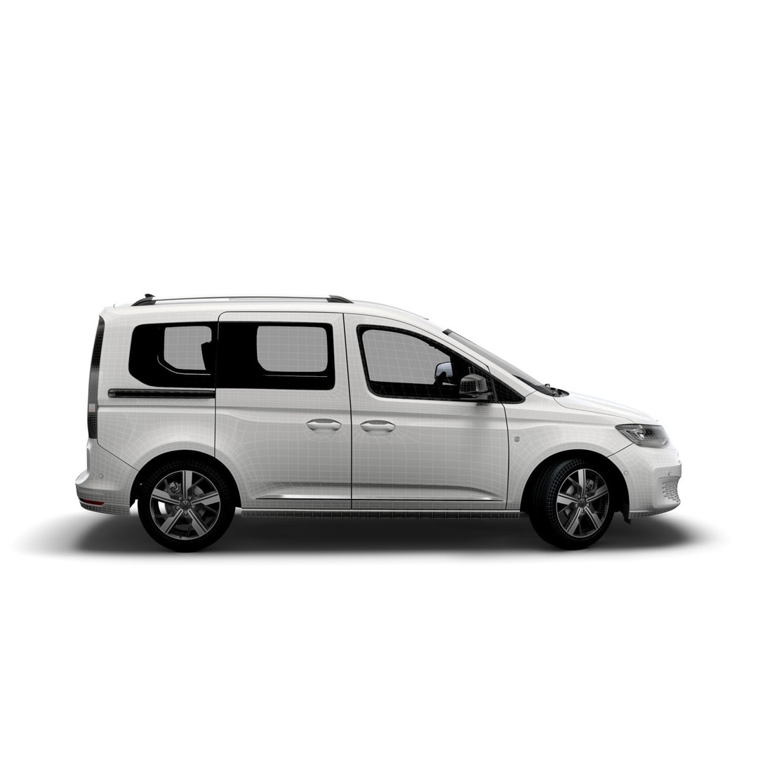 Volkswagen Caddy Life 2021 3D Model – High Poly Vehicle Asset, FBX, OBJ - View 16