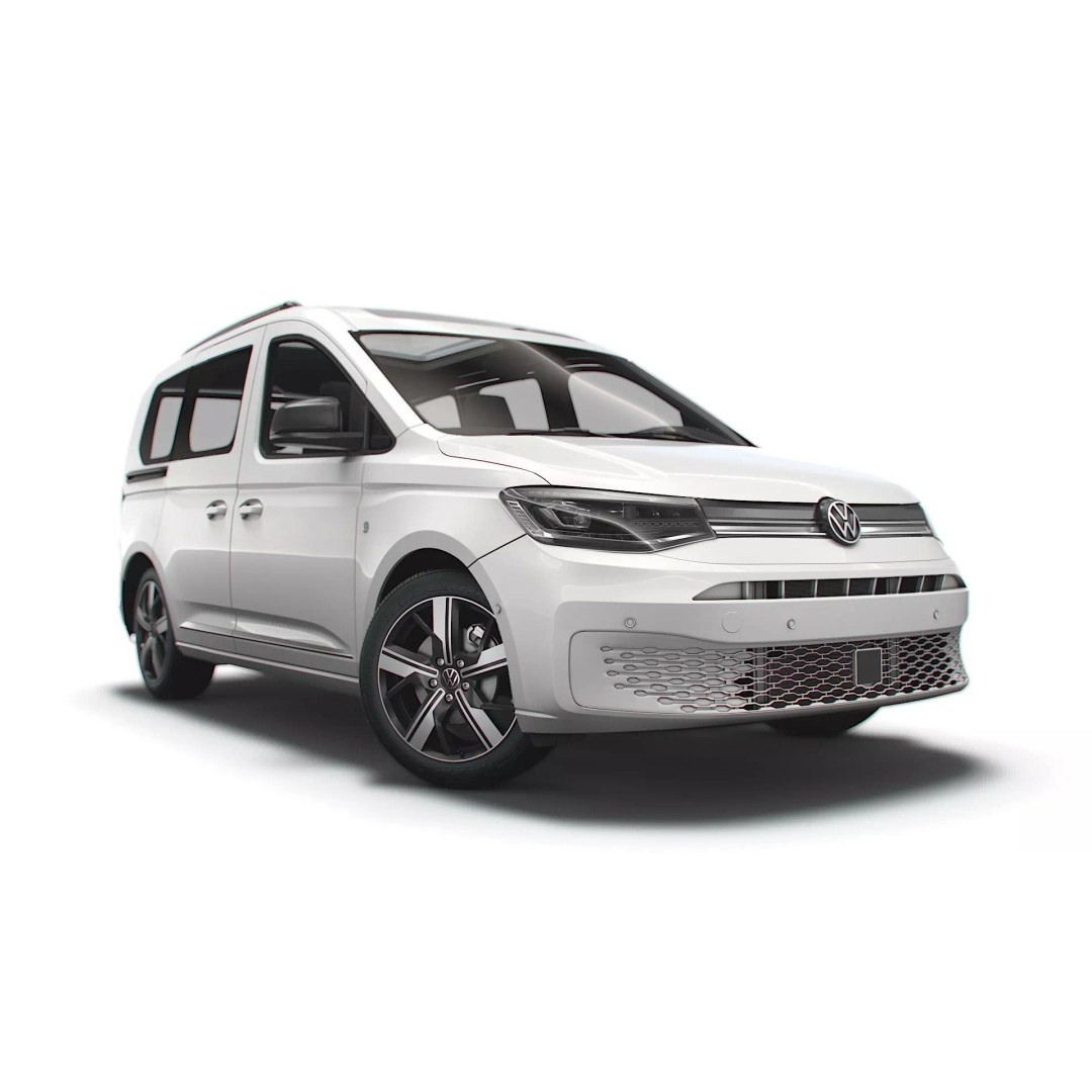 Volkswagen Caddy Life 2021 3D Model – High Poly Vehicle Asset, FBX, OBJ - View 2