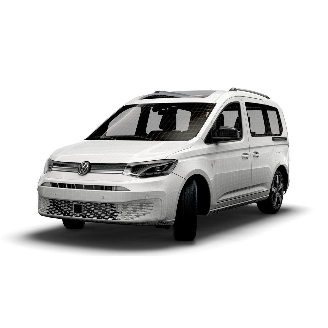 Volkswagen Caddy Life 2021 3D Model – High Poly Vehicle Asset, FBX, OBJ - View 23