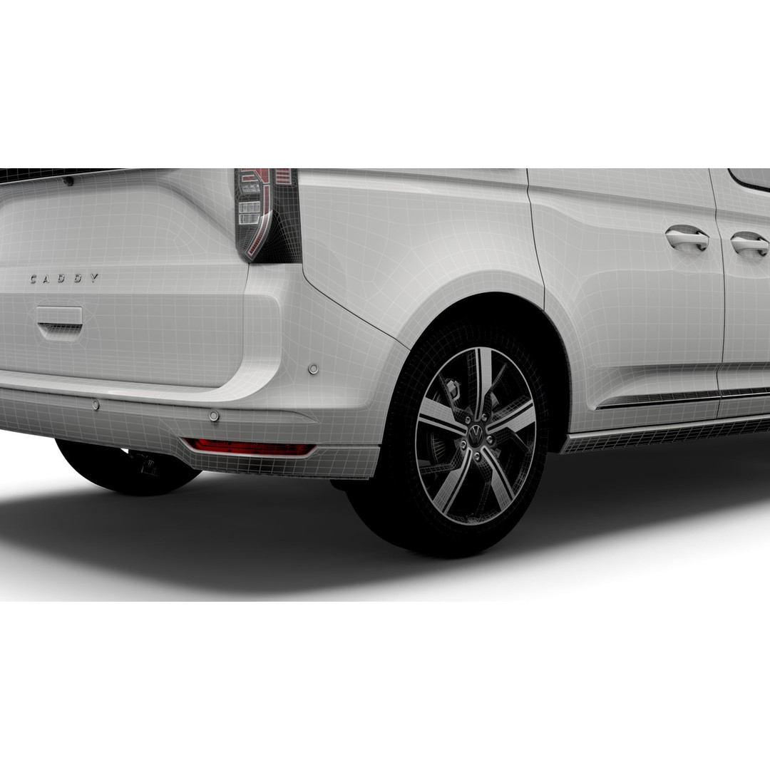 Volkswagen Caddy Life 2021 3D Model – High Poly Vehicle Asset, FBX, OBJ - View 26