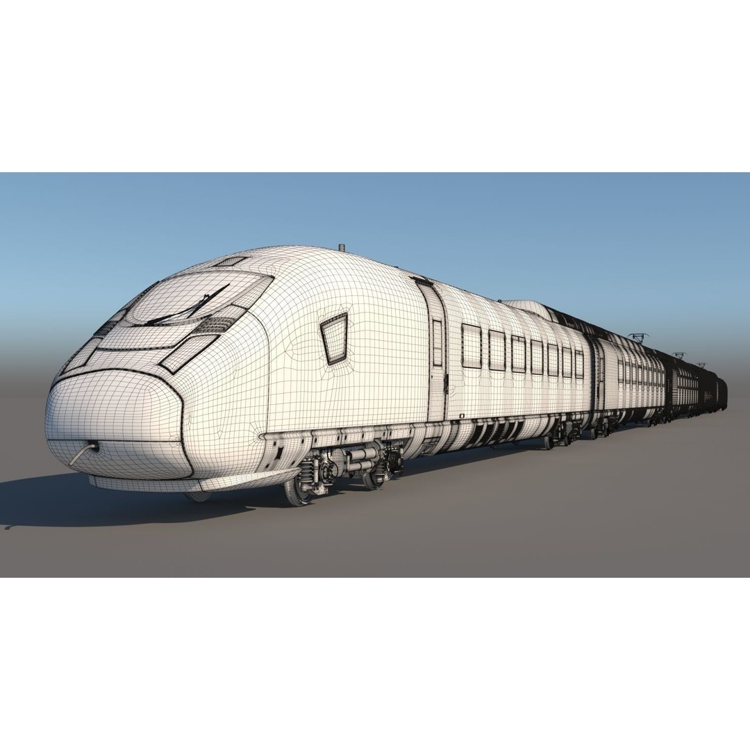 Eurostar E320 3D Model – High Poly Passenger Train, FBX, OBJ