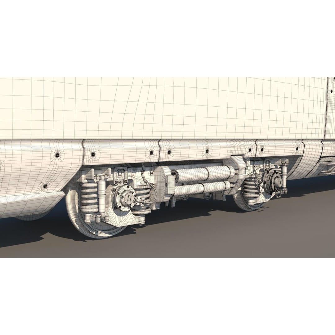 Eurostar E320 3D Model – High Poly Passenger Train, FBX, OBJ - View 10