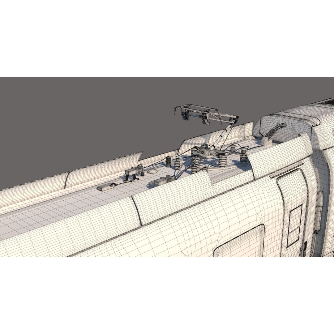 Eurostar E320 3D Model – High Poly Passenger Train, FBX, OBJ - View 12