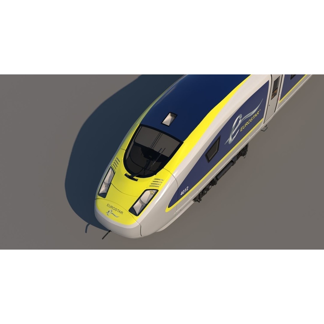 Eurostar E320 3D Model – High Poly Passenger Train, FBX, OBJ - View 15
