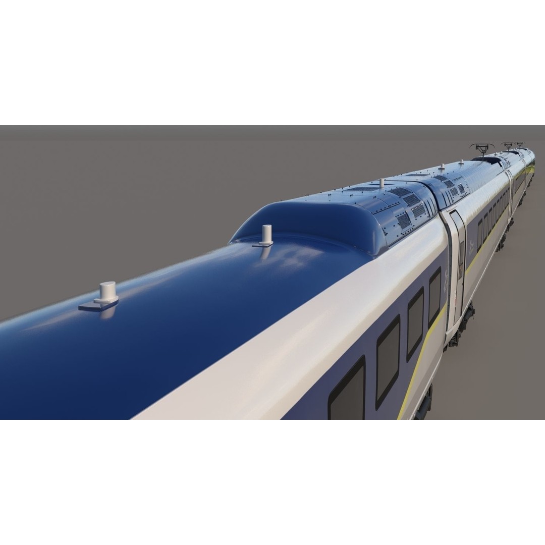 Eurostar E320 3D Model – High Poly Passenger Train, FBX, OBJ - View 16