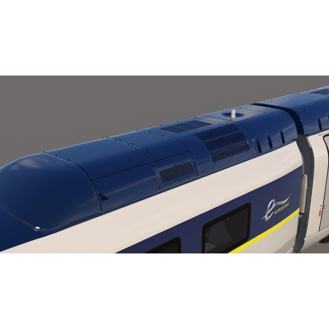 Eurostar E320 3D Model – High Poly Passenger Train, FBX, OBJ - View 18