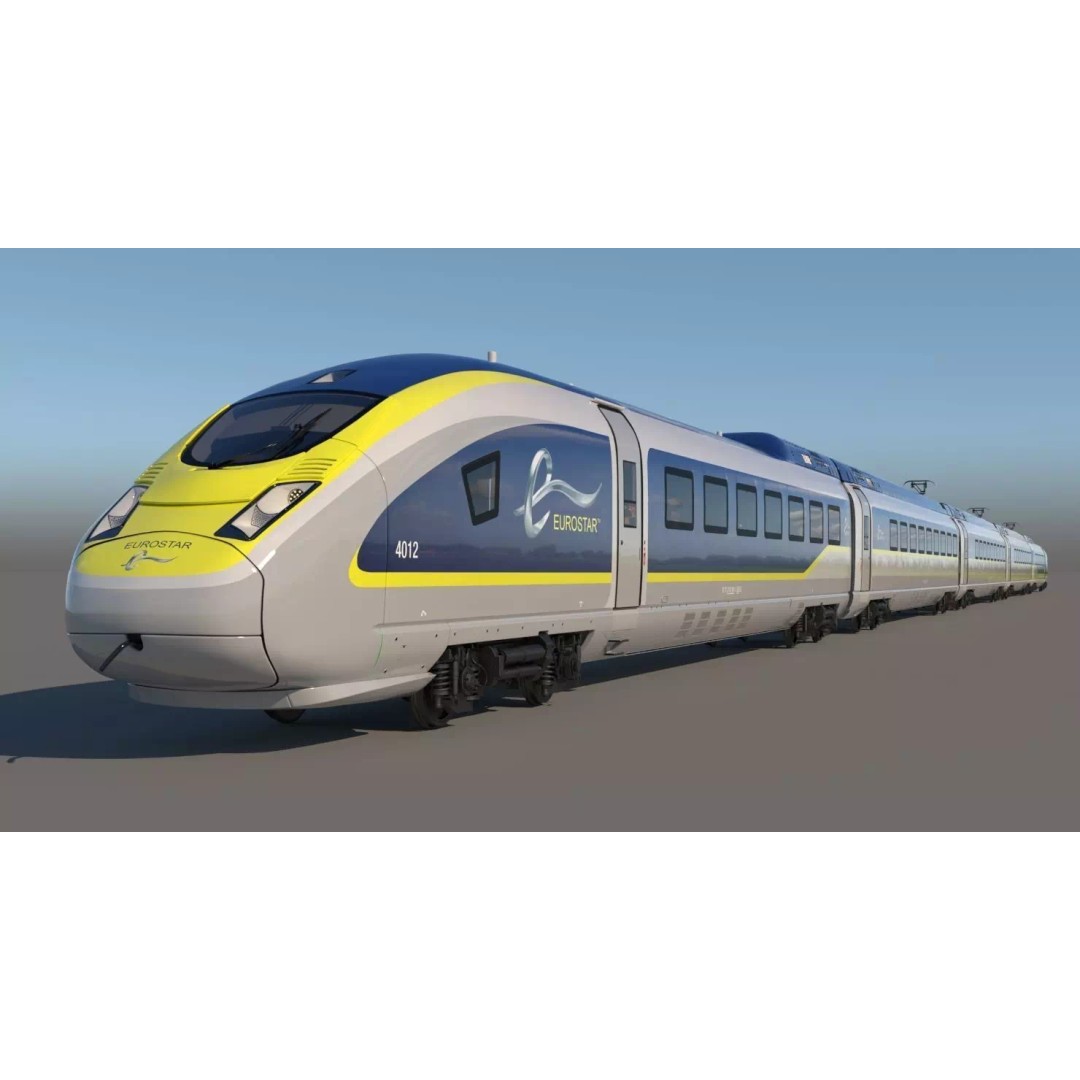 Eurostar E320 3D Model – High Poly Passenger Train, FBX, OBJ - View 2