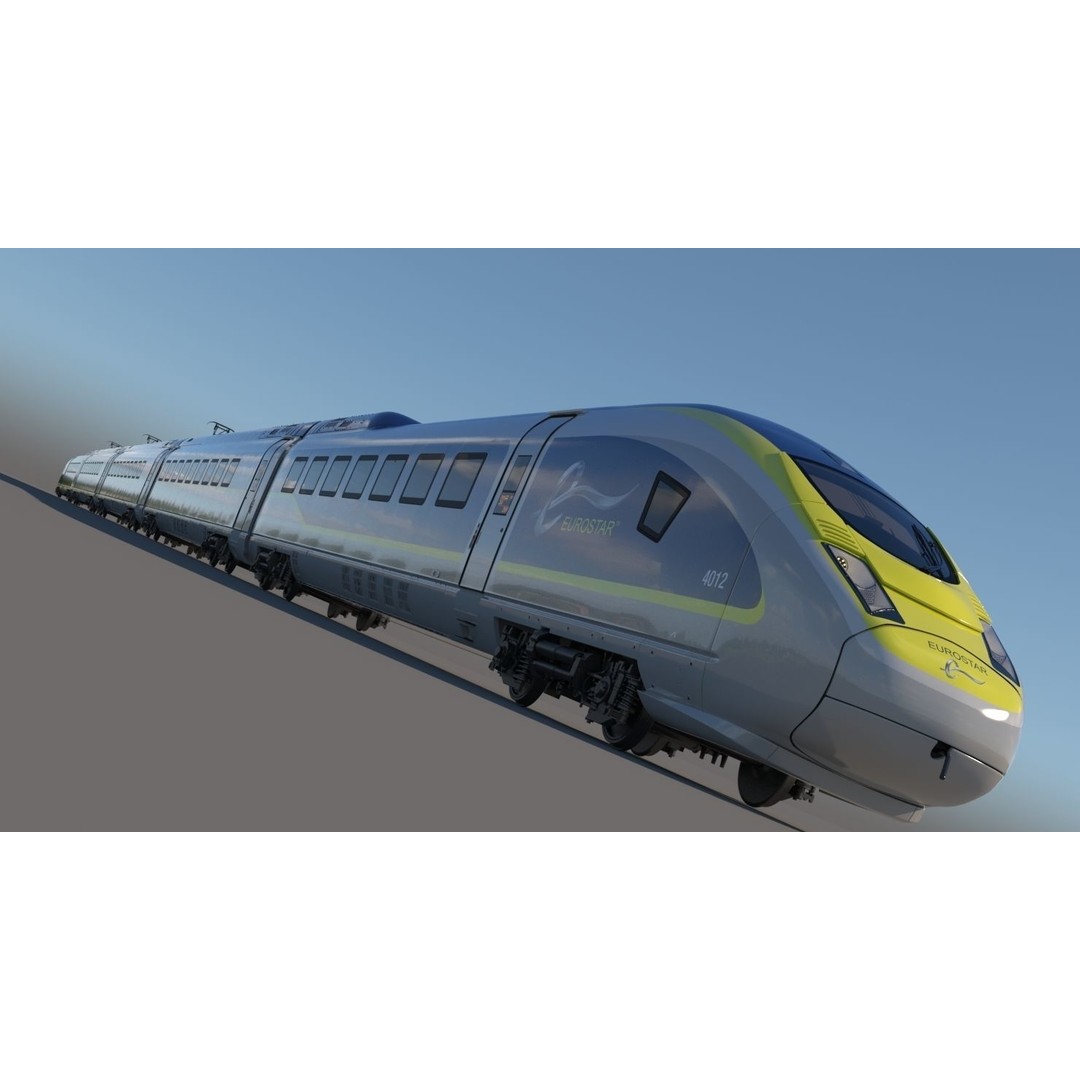Eurostar E320 3D Model – High Poly Passenger Train, FBX, OBJ - View 5