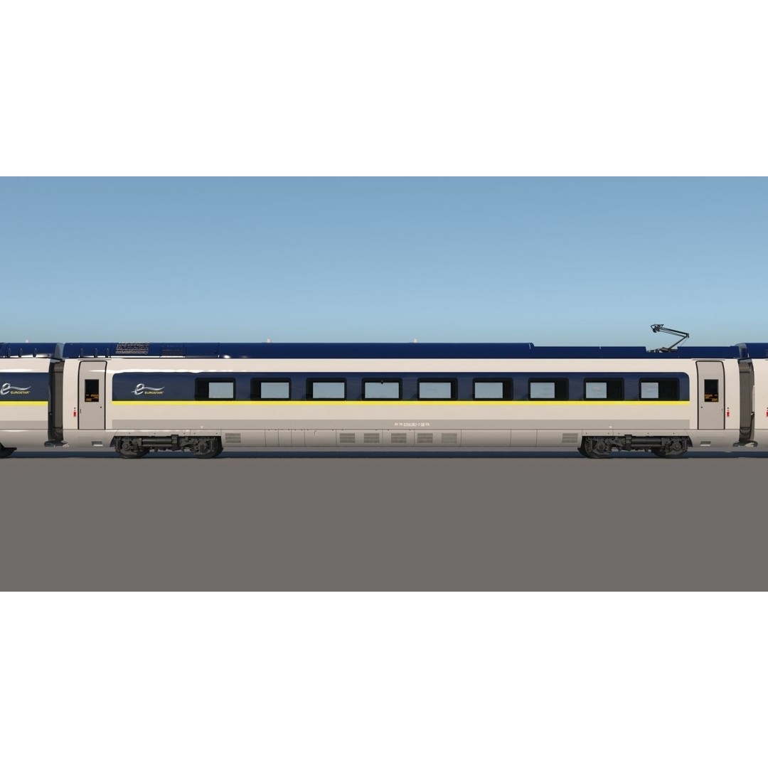 Eurostar E320 3D Model – High Poly Passenger Train, FBX, OBJ - View 7