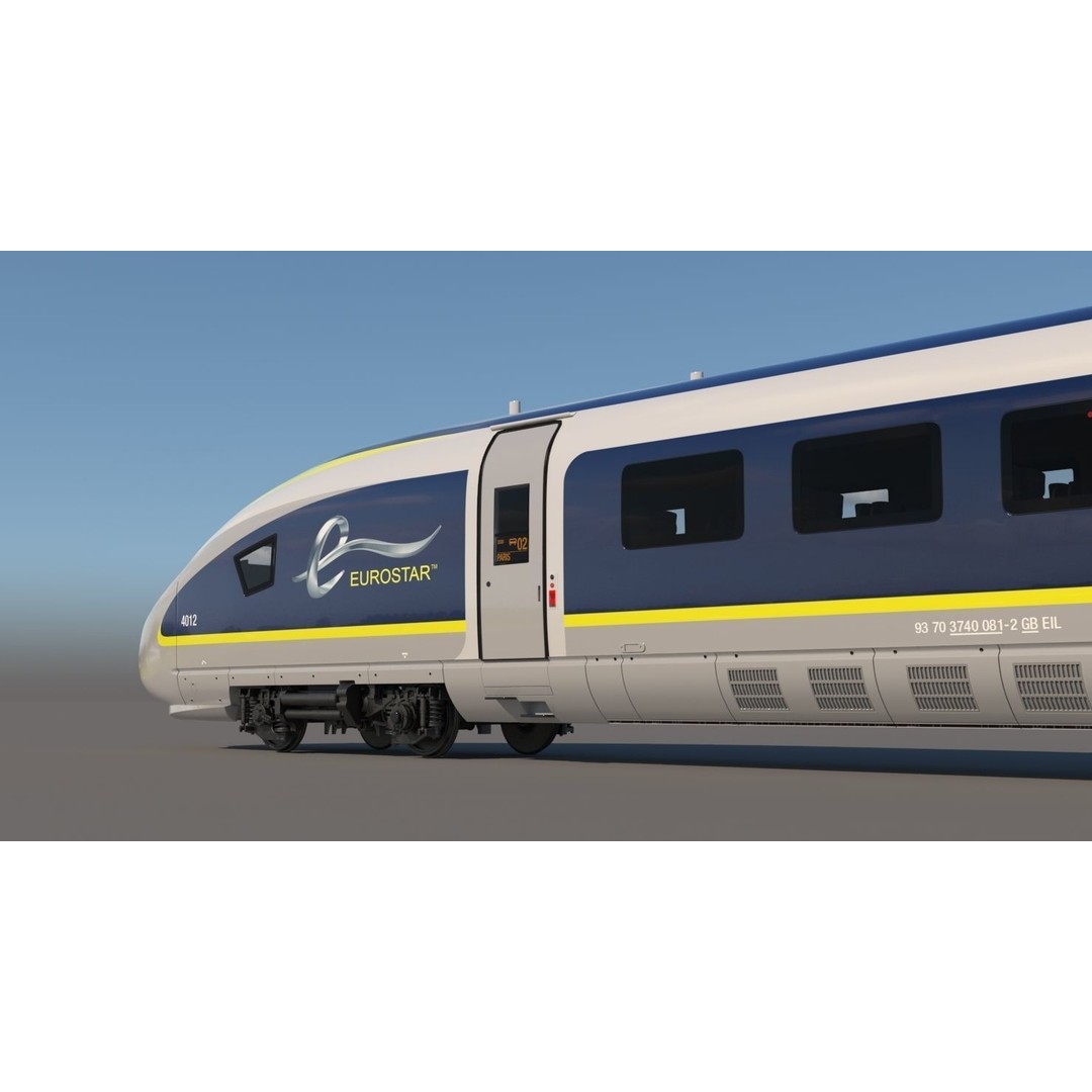 Eurostar E320 3D Model – High Poly Passenger Train, FBX, OBJ - View 8