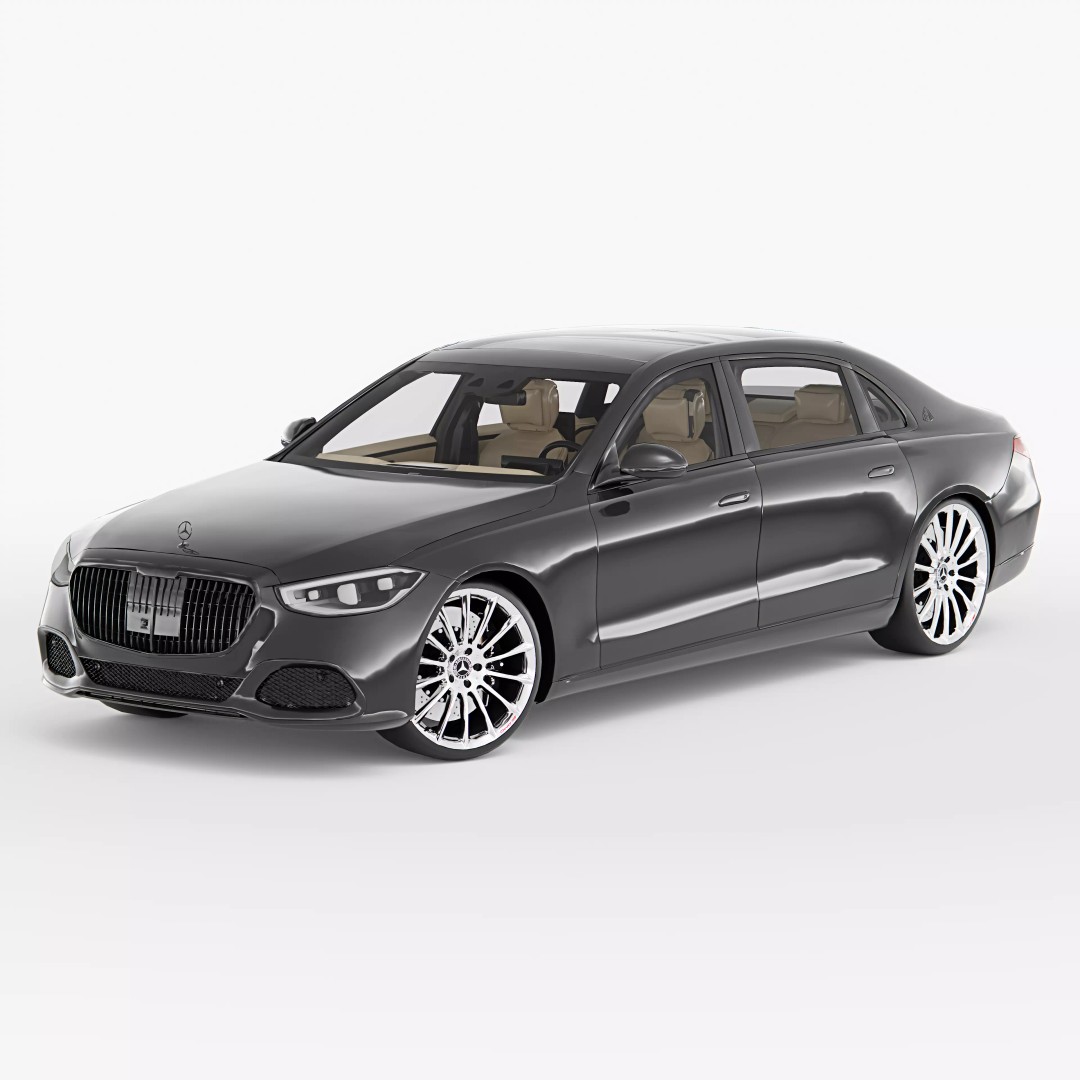 Mercedes Benz S600 Maybach 3D Model – High Poly Luxury Sedan, FBX, Blender - View 2