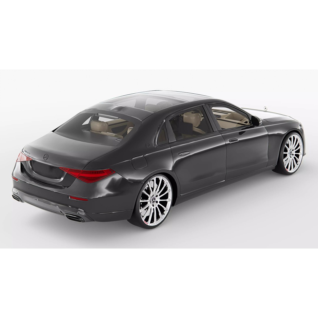 Mercedes Benz S600 Maybach 3D Model – High Poly Luxury Sedan, FBX, Blender - View 6